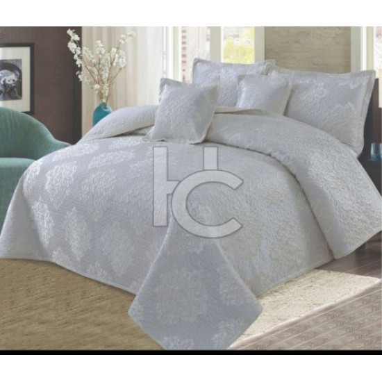 Fully Quilted Palachi Velvet 5pc Bed Spread (Marrygold 4107)