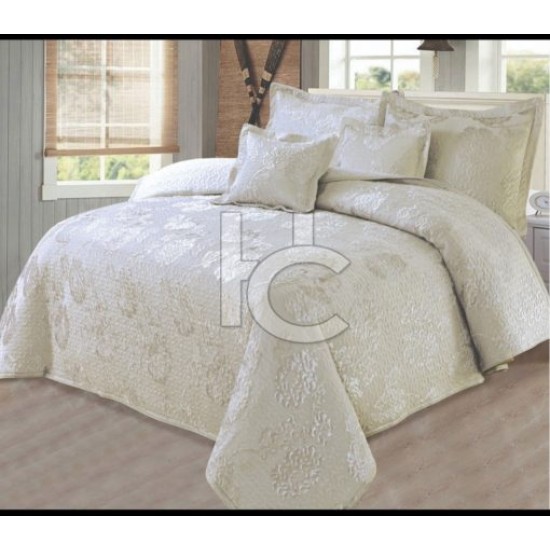 Fully Quilted Palachi Velvet 5pc Bed Spread (Marrygold 4108)