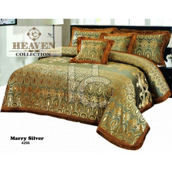 Heavy Palachi Bed Sheet Set 5pcs (Marry Silver 4206)