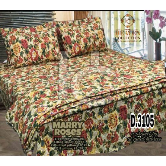 Cotton Pc Comforter Set 6pcs (Marry Roses 3105) Cotton Pc Comforter Set 6pcs (Marry Roses 3105)
