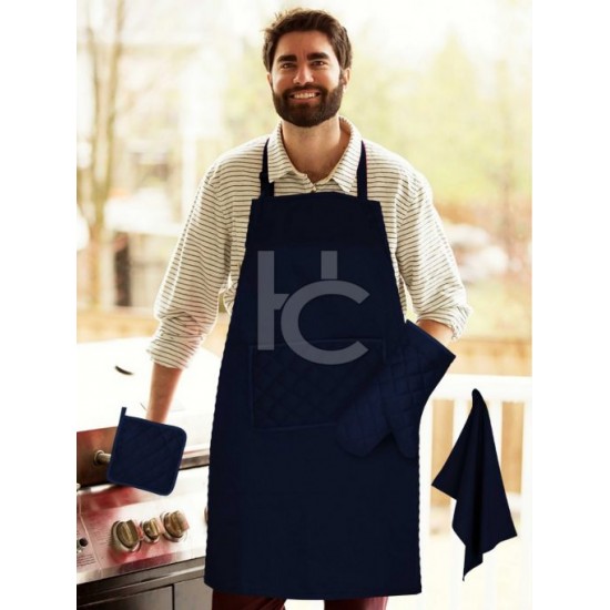 Quilted Kitchen Apron Set 4pcs (Sweet Home 1714)